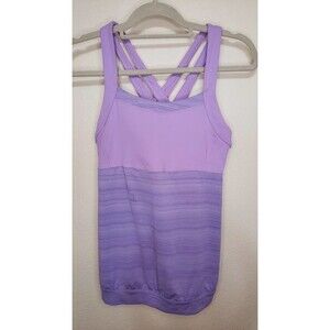 Athleta Purple Cross-Back Sports Bra Tank - S